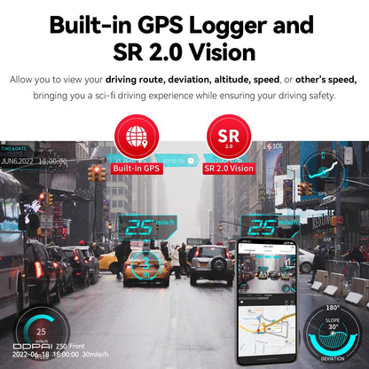 4K Dual Dash Cam With GPS And WiFi For Front And Rear Car Recording 3