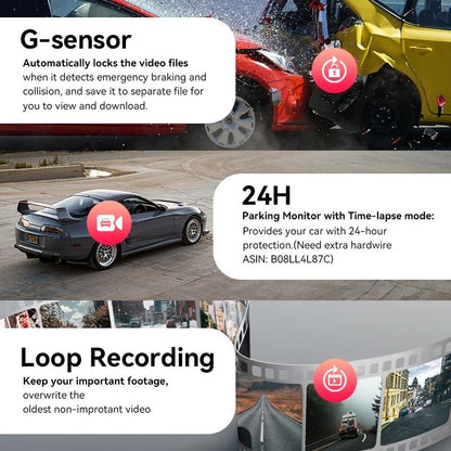 4K Dual Dash Cam With GPS And WiFi For Front And Rear Car Recording 4