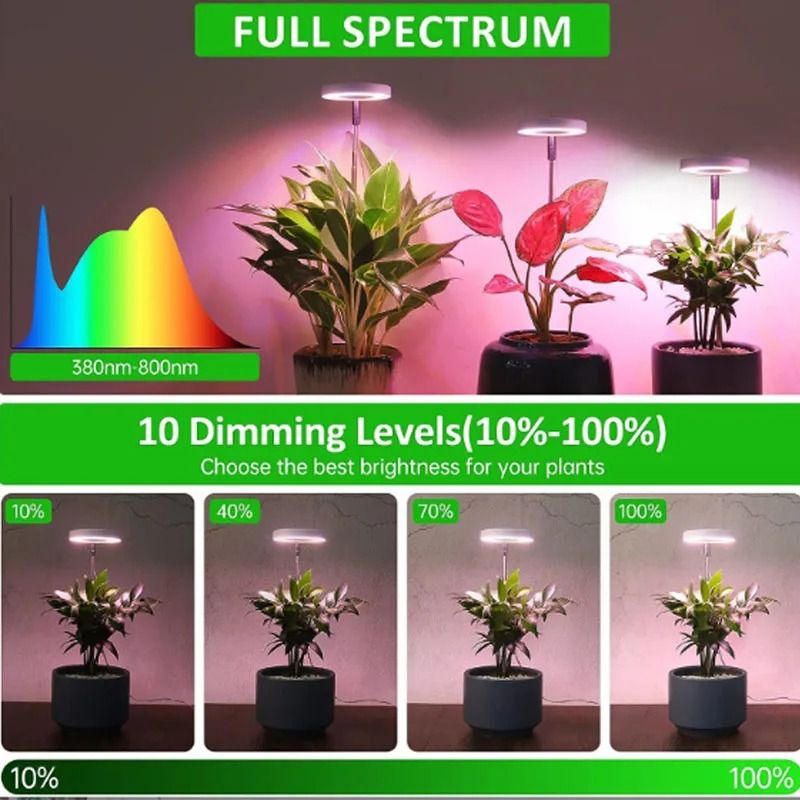 LED Grow Light For Indoor Plants With Adjustable Brightness And Timer 4