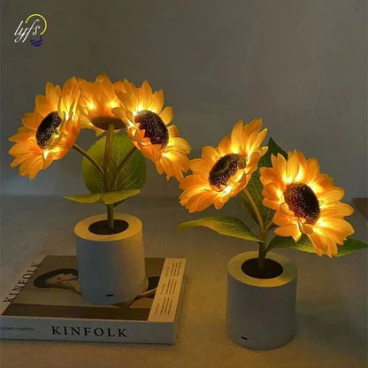 Rechargeable Sunflower LED Night Light For Bedroom And Desk Decoration 2