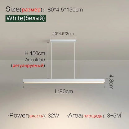 Modern LED Strip Chandelier For Dining Table Kitchen Office Or Restaurant 14