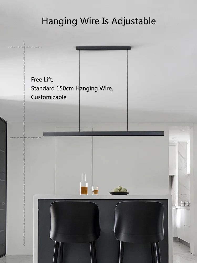 Modern LED Strip Chandelier For Dining Table Kitchen Office Or Restaurant 4