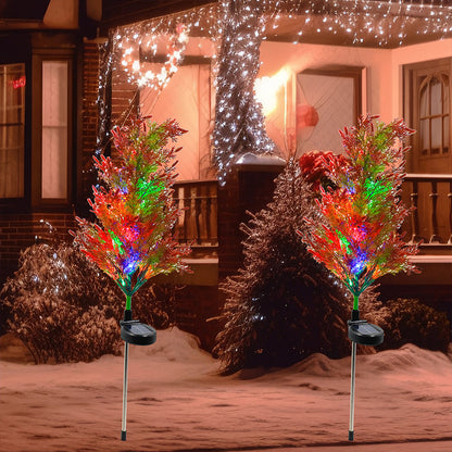 Christmas Cypress Solar Pine Lights, Waterproof Garden Stake Light, Outdoor Decor Floral Ambiance Lighting