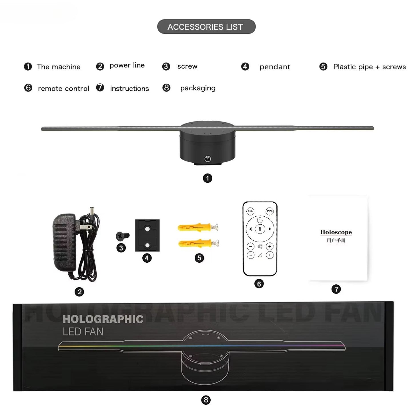 AirStream Pro 3D Hologram Fan Display  WiFi Holographic Projector For EyeCatching LED Sign Advertis 5