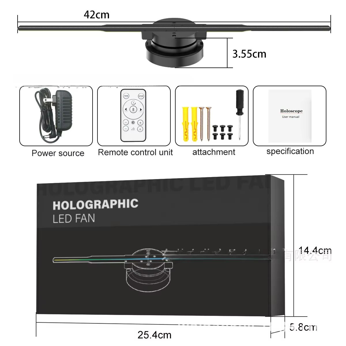 AirStream Pro 3D Hologram Fan Display  WiFi Holographic Projector For EyeCatching LED Sign Advertis 6
