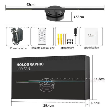 AirStream Pro 3D Hologram Fan Display  WiFi Holographic Projector For EyeCatching LED Sign Advertis 6