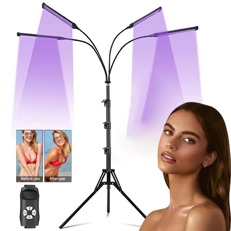 Ultraviolet Tanning and Skin Care Lamp with Tripod and 60W Purple Light