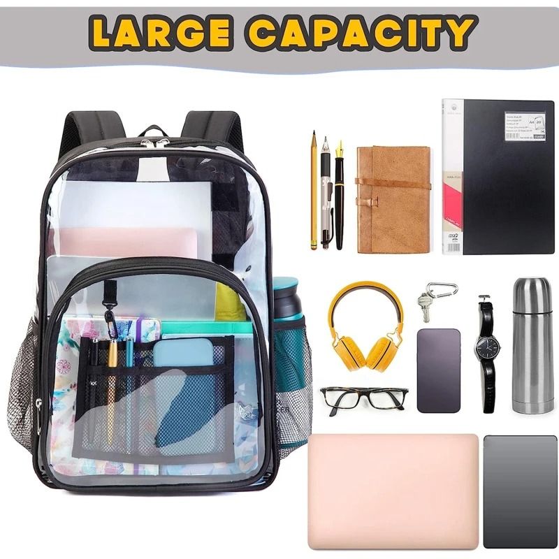 Clear Waterproof Backpack With Large Capacity For School And Trave 4