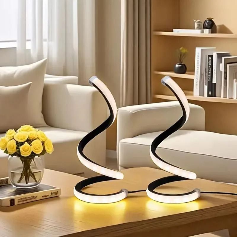 Modern LED Spiral Table Lamp For Bedroom And Office Decor 3