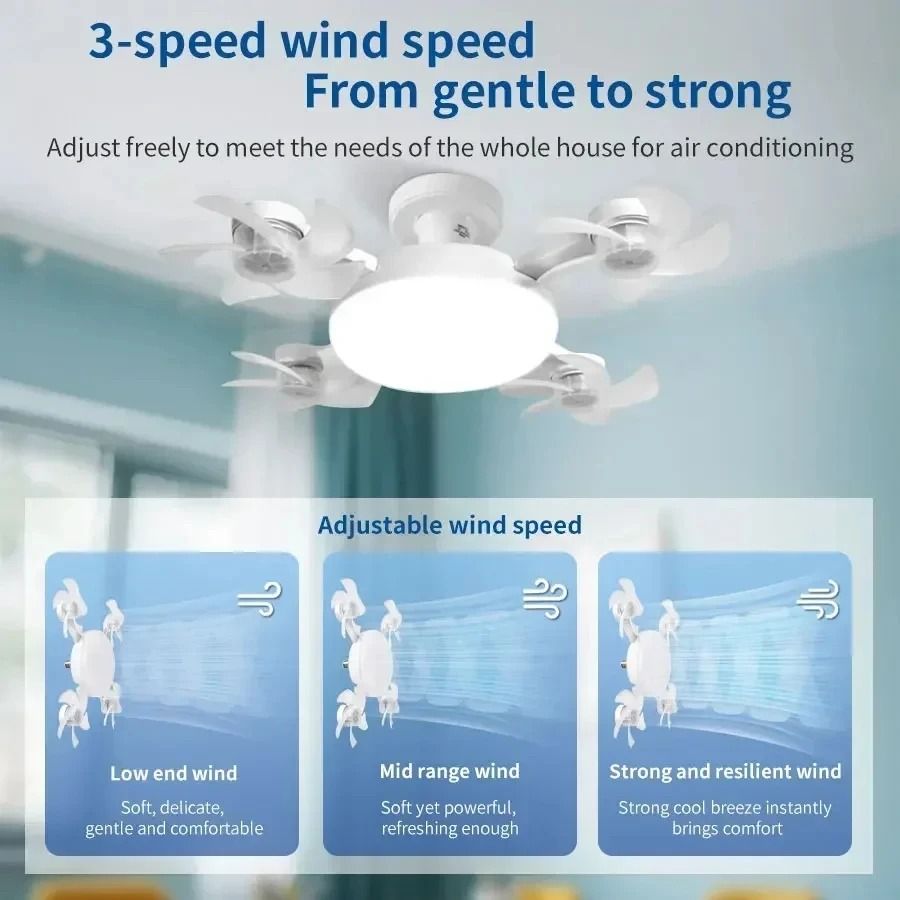 Modern Ceiling Fan Lamp With Remote Control For Bedroom Kitchen Or Restaurant Decor 3