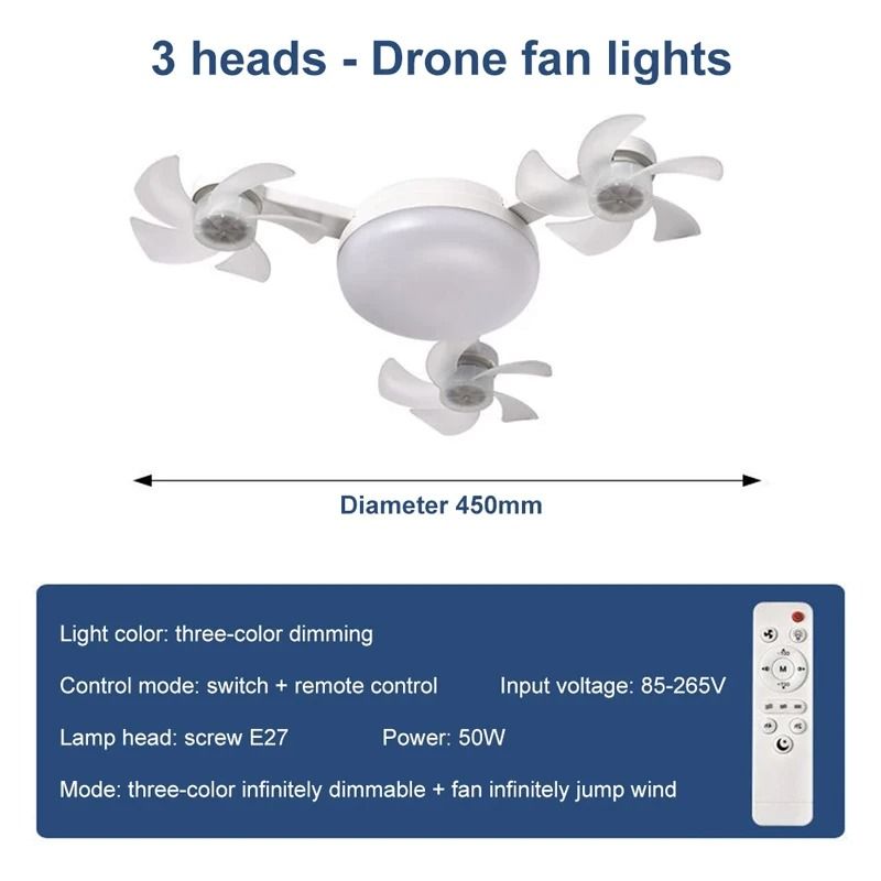 Modern Ceiling Fan Lamp With Remote Control For Bedroom Kitchen Or Restaurant Decor 7