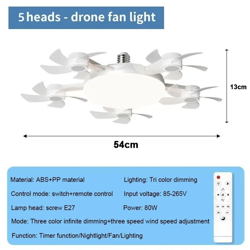 Modern Ceiling Fan Lamp With Remote Control For Bedroom Kitchen Or Restaurant Decor 9