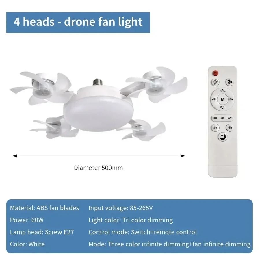 Modern Ceiling Fan Lamp With Remote Control For Bedroom Kitchen Or Restaurant Decor 8