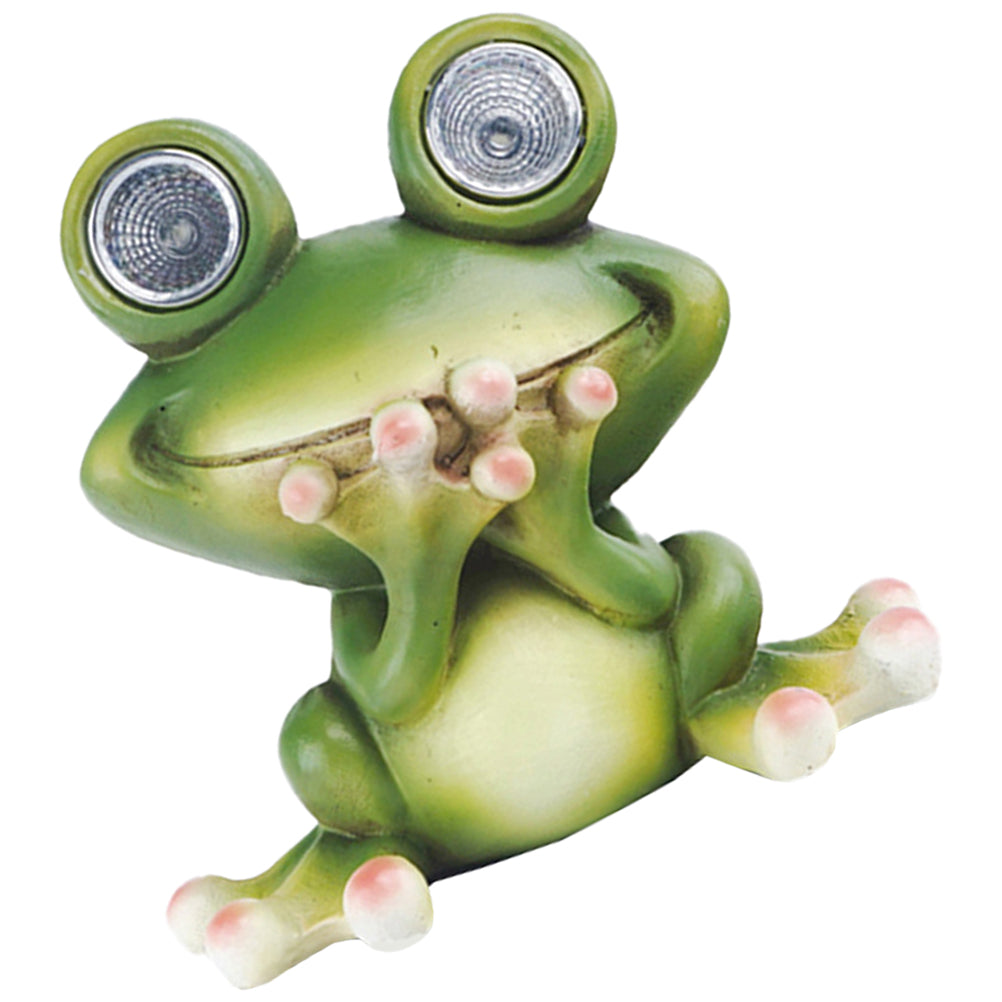 Solar Frog Lamp Portable Garden Resin Statue, Outdoor Yard Decor Lighting, Frog Craft Ornament Ground Solar Lights
