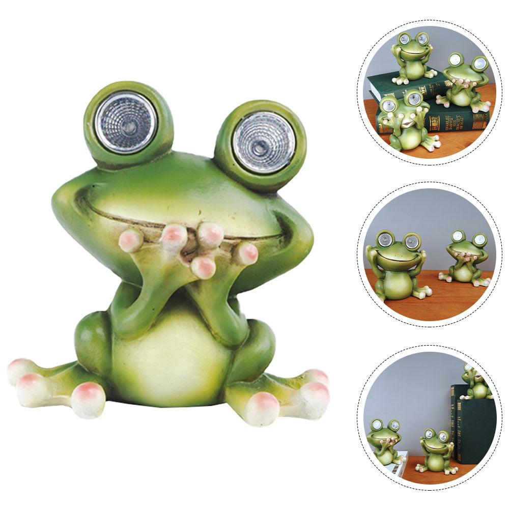 Solar Frog Lamp Portable Garden Resin Statue, Outdoor Yard Decor Lighting, Frog Craft Ornament Ground Solar Lights