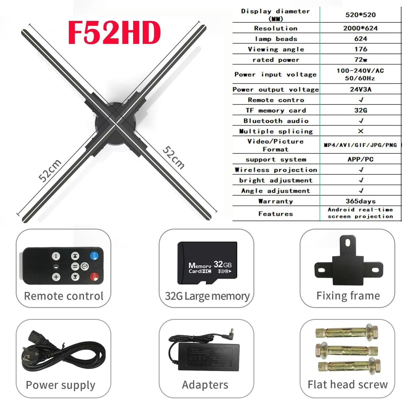 ClearView Pro 3D Hologram Fan Display  WiFi Holographic Projector For Stunning Commercial Hologram  11