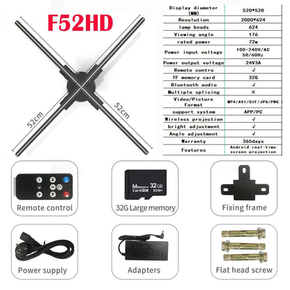 ClearView Pro 3D Hologram Fan Display  WiFi Holographic Projector For Stunning Commercial Hologram  11