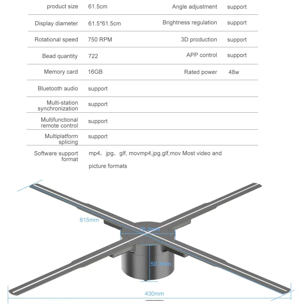 ClearView Pro 3D Hologram Fan Display  WiFi Holographic Projector For Stunning Commercial Hologram  13