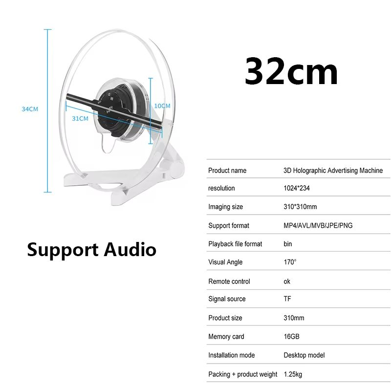 ClearView Pro 3D Hologram Fan Display  WiFi Holographic Projector For Stunning Commercial Hologram  19