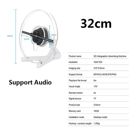 ClearView Pro 3D Hologram Fan Display  WiFi Holographic Projector For Stunning Commercial Hologram  19