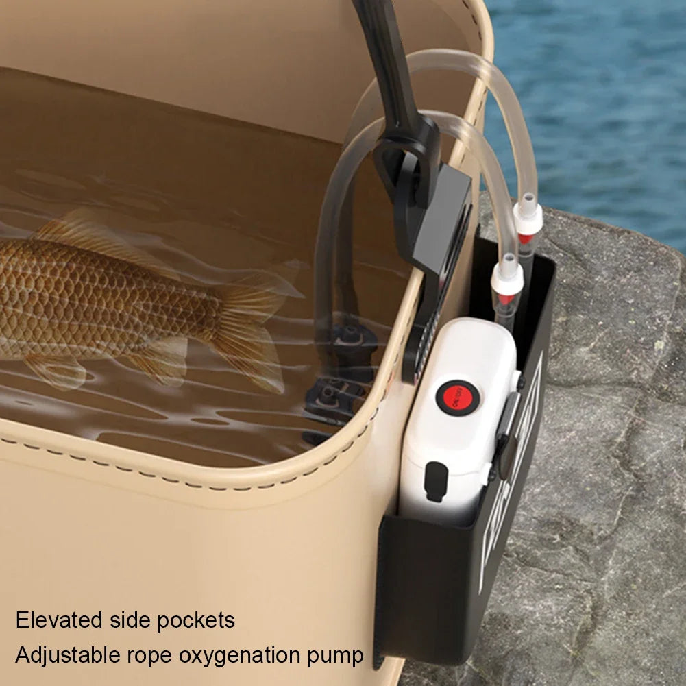 Foldable Fishing Bucket,Waterproof Collapsible Camping Bucket,Durable EVA Material with Comfortable Handle,& Fish Storag