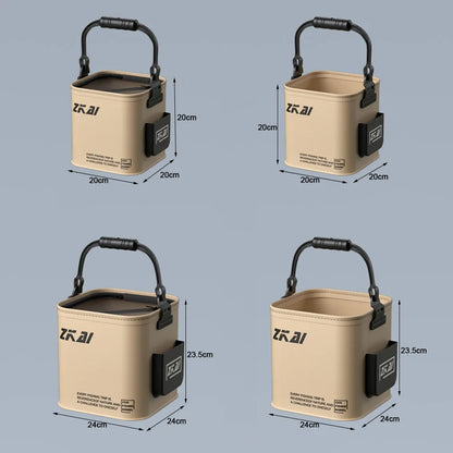 Foldable Fishing Bucket,Waterproof Collapsible Camping Bucket,Durable EVA Material with Comfortable Handle,& Fish Storag