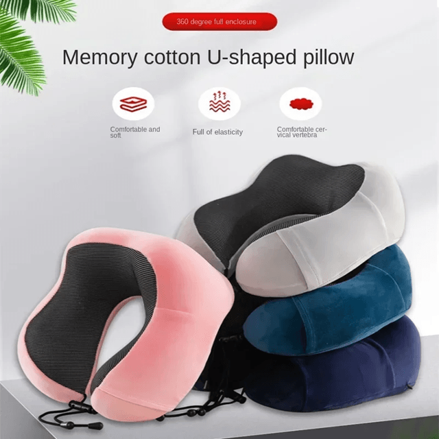 RestEase Memory Foam Travel Neck Pillow Cervical Support