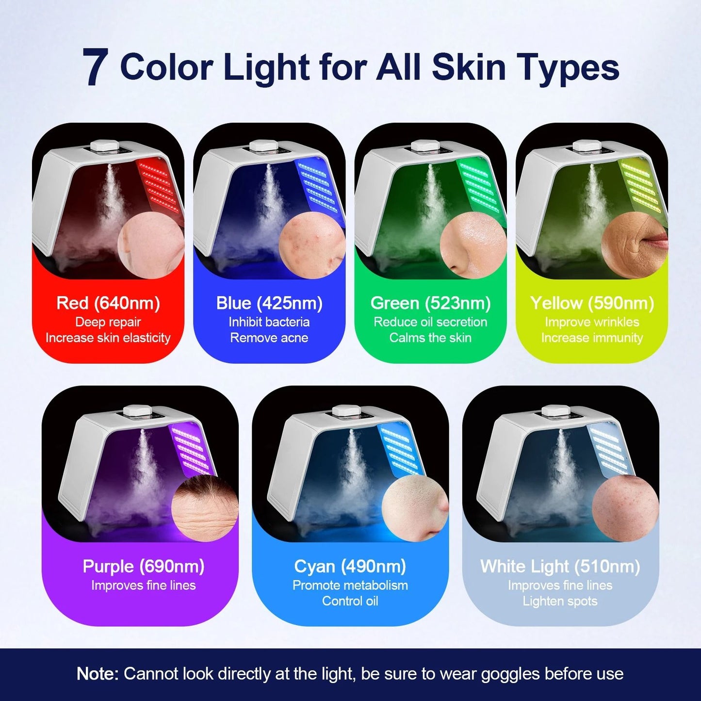 LED Photon Facial Therapy Machine With Nano Spray For Anti Aging And Skin Rejuvenation 2