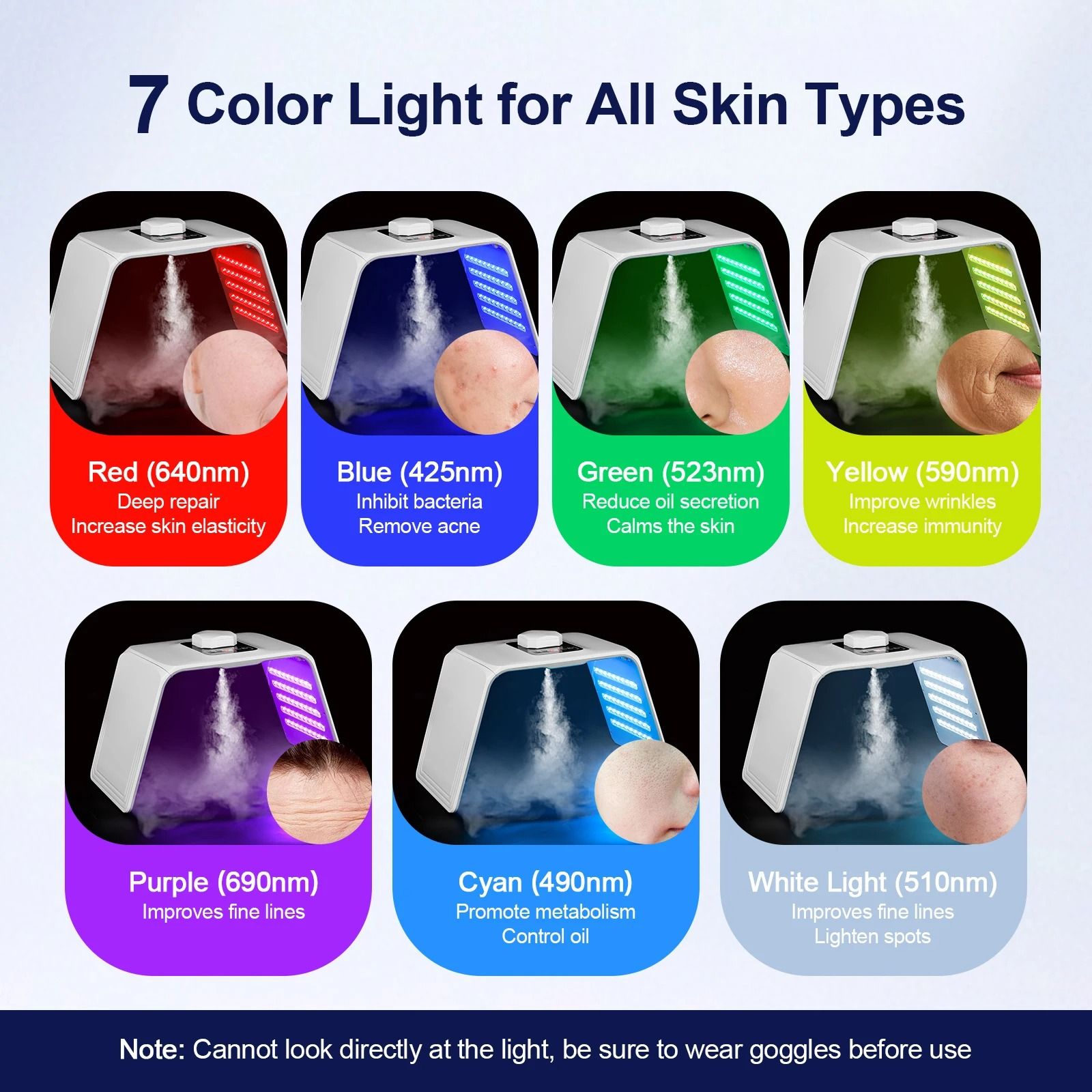 LED Photon Facial Therapy Machine With Nano Spray For Anti Aging And Skin Rejuvenation 2