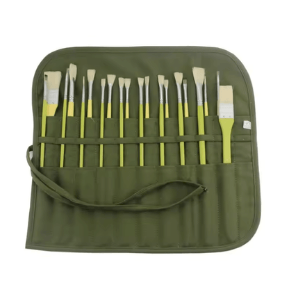 ArtRoll Canvas Brush Storage Bag 22 Slot Roll Up Brush Case 3