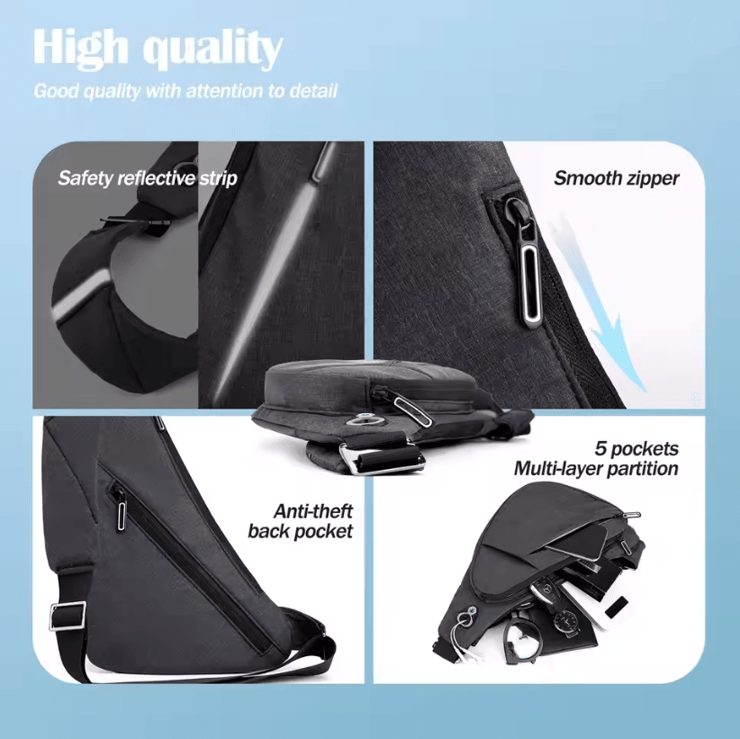 UrbanGuard AntiTheft Sling Chest Bag Crossbody Daypack 1