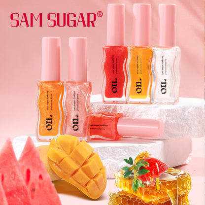 Strawberry Fruit Honey Lip Oil, Sexy Plump Lip Jelly, Tinted Lip Liquid Waterproof, Hydrating Oil Lip-gloss Makeup