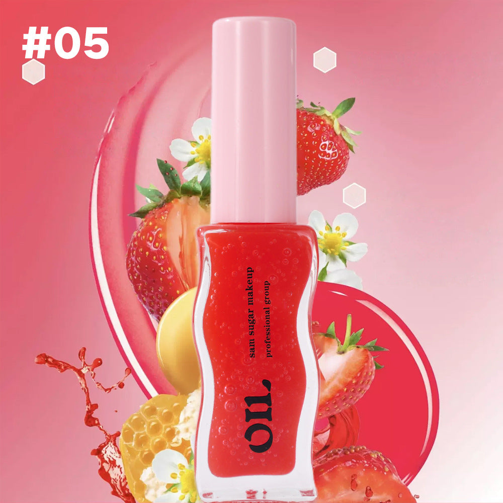 Strawberry Fruit Honey Lip Oil Sexy Plump Lip Jelly Tinted Lip Liquid Waterproof Hydrating Oil Lipg 5