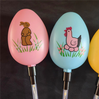 Waterproof Outdoor Garden Yard Pathway Light, 5pcs Solar Easter Egg Lawn Lights, 8 Modes Easter Decoration Solar Set