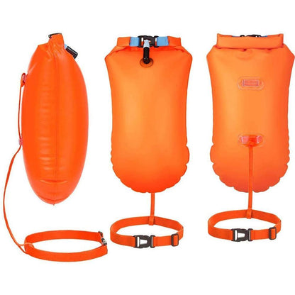 Inflatable Open Swimming Buoy Tow Float Dry Bag Double Air Bag With Waist Belt For Water Sports  Sa 3