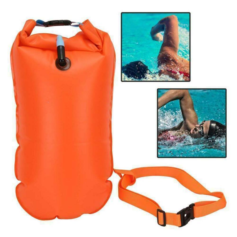 Inflatable Open Swimming Buoy Tow Float Dry Bag Double Air Bag With Waist Belt For Water Sports  Sa 1