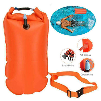 Inflatable Open Swimming Buoy Tow Float Dry Bag Double Air Bag With Waist Belt For Water Sports  Sa 5