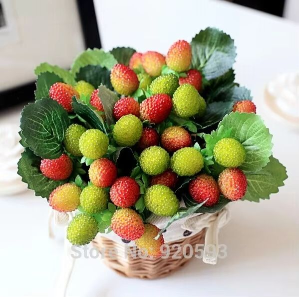 BerryJoy 9 Head Artificial Strawberry Plant Pot  Realistic Strawberry Potted Decoration For Wedding 1