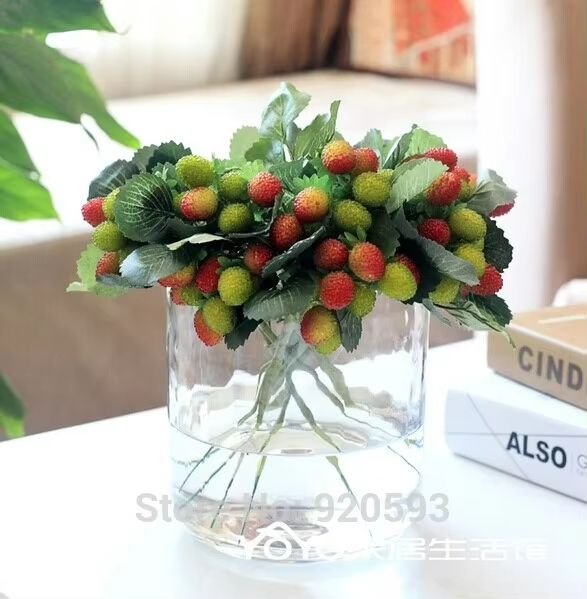 BerryJoy 9 Head Artificial Strawberry Plant Pot  Realistic Strawberry Potted Decoration For Wedding 3