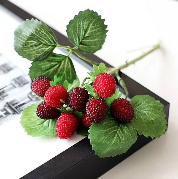 BerryJoy 9 Head Artificial Strawberry Plant Pot  Realistic Strawberry Potted Decoration For Wedding 6