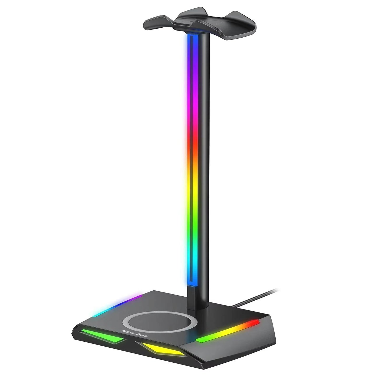 DeskGlow Z12 RGB Headphone Stand With Wireless Charging Base  Gaming Headphone Stand With USB Ports 6