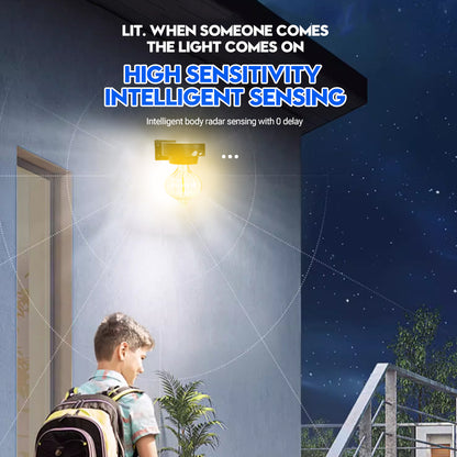 Outdoor LED Super Bright Solar Tungsten Bulb Light Household Waterproof Human Sensing Courtyard Wall Lamp Lighting Street Lamp