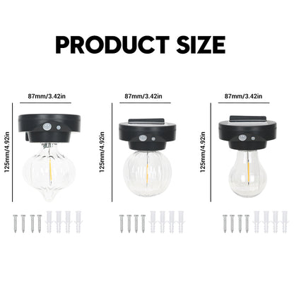 Outdoor LED Super Bright Solar Tungsten Bulb Light Household Waterproof Human Sensing Courtyard Wall Lamp Lighting Street Lamp