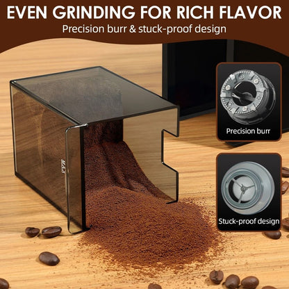Electric Burr Mill Coffee Grinder With 28 Adjustable Settings For Espresso And Drip Brewing 3