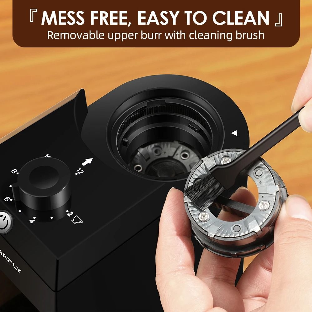 Electric Burr Mill Coffee Grinder With 28 Adjustable Settings For Espresso And Drip Brewing 4
