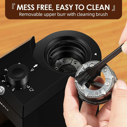 Electric Burr Mill Coffee Grinder With 28 Adjustable Settings For Espresso And Drip Brewing 4