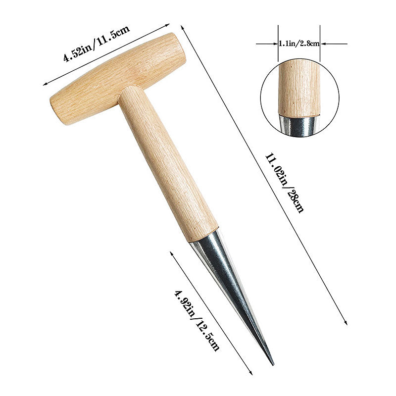HeavyDuty Seed Transplanting  Planting Tool Ergonomic TShaped Gardening Hole Puncher For Bulbs Seed 4