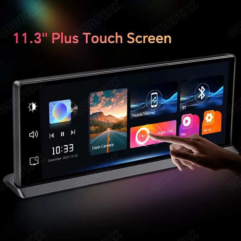 K2 Pro 113 Inch Car DVR 4K Dash Cam With Wireless CarPlay Android Auto AI Dual Lens Camera GPS Navi 3