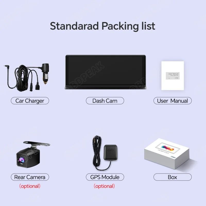 K2 Pro 113 Inch Car DVR 4K Dash Cam With Wireless CarPlay Android Auto AI Dual Lens Camera GPS Navi 5