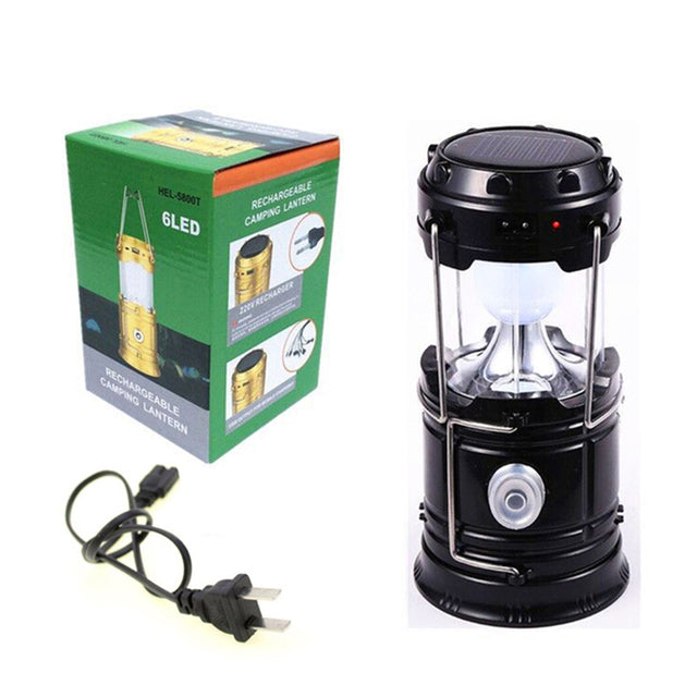 LED Outdoor Lighting Folding Camp Lamp, Portable Solar Charger Camping Lantern, USB Rechargeable Tent Light for Travel